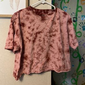 tie dye maroon crop top